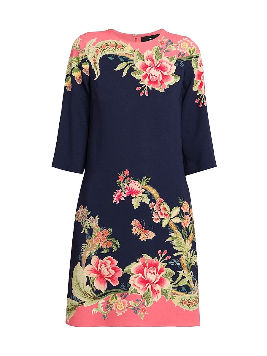 Women's Floral Crepe Shift Dress - Size 2