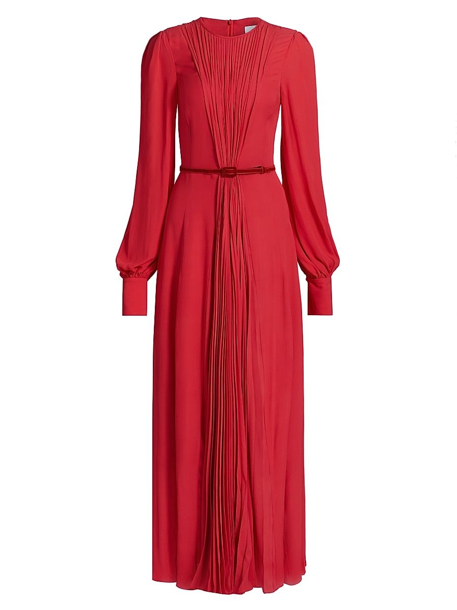 Women's Huma Pleated Maxi Dress - Sunkiss Coral - Size 12