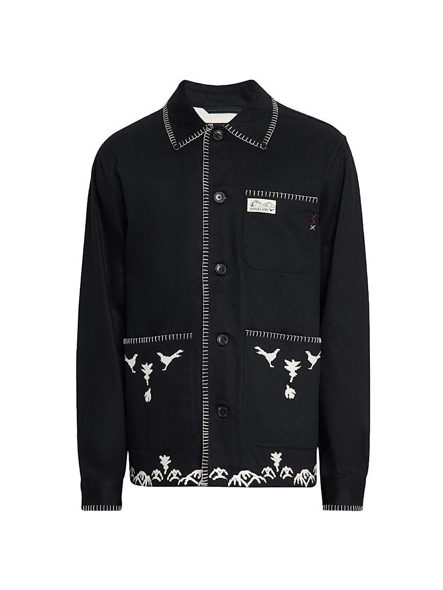 Men's Embroidered Workwear Jacket - Anthracite - Size Large