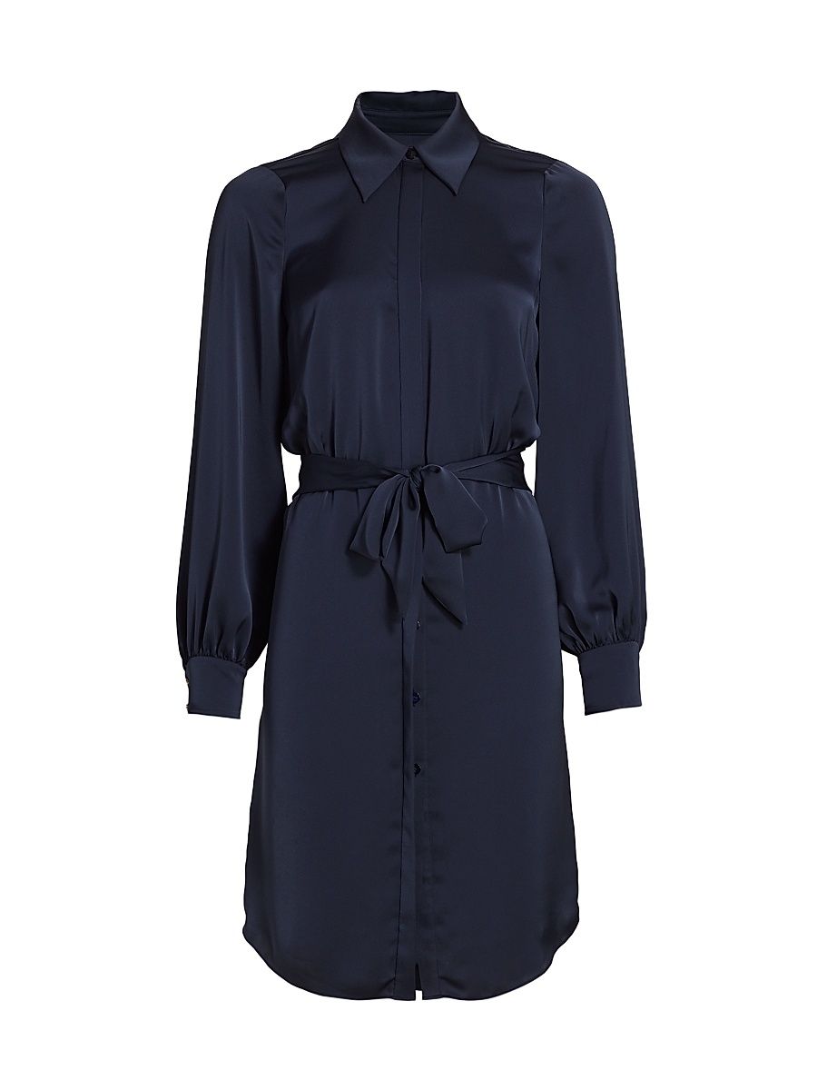 Women's Ayla Tie-Front Shirtdress - Navy - Size 0