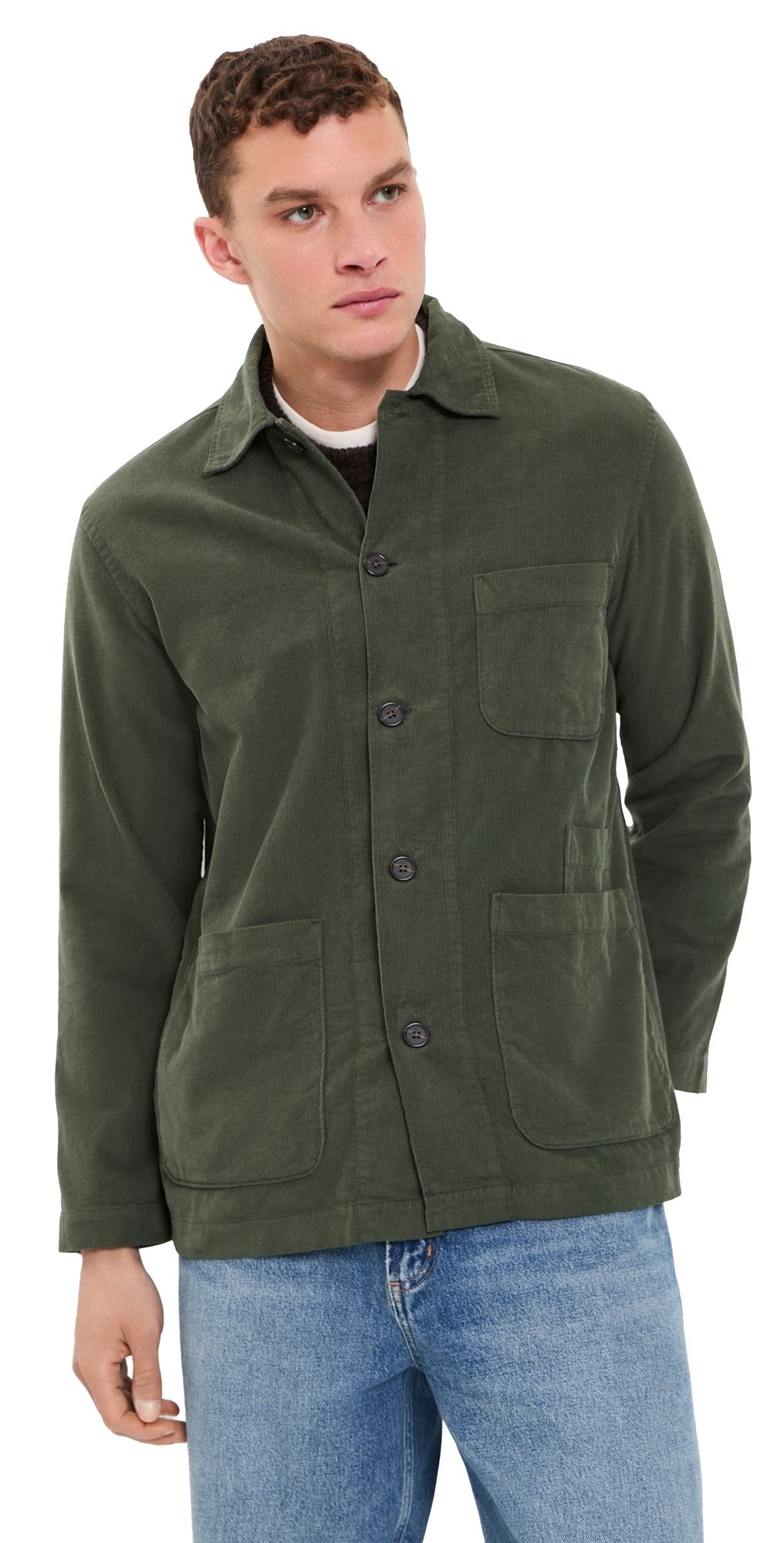 Universal Works Bakers Fine Cord Jacket Olive XXL
