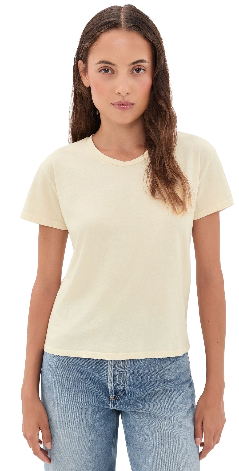 perfectwhitetee Harley Cotton Boxy Crew Tee Sugar XL