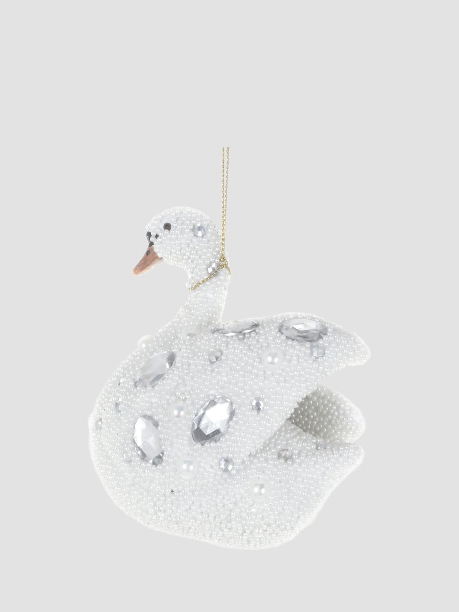 Cody Foster & Co Jeweled Swan Resin Ornament