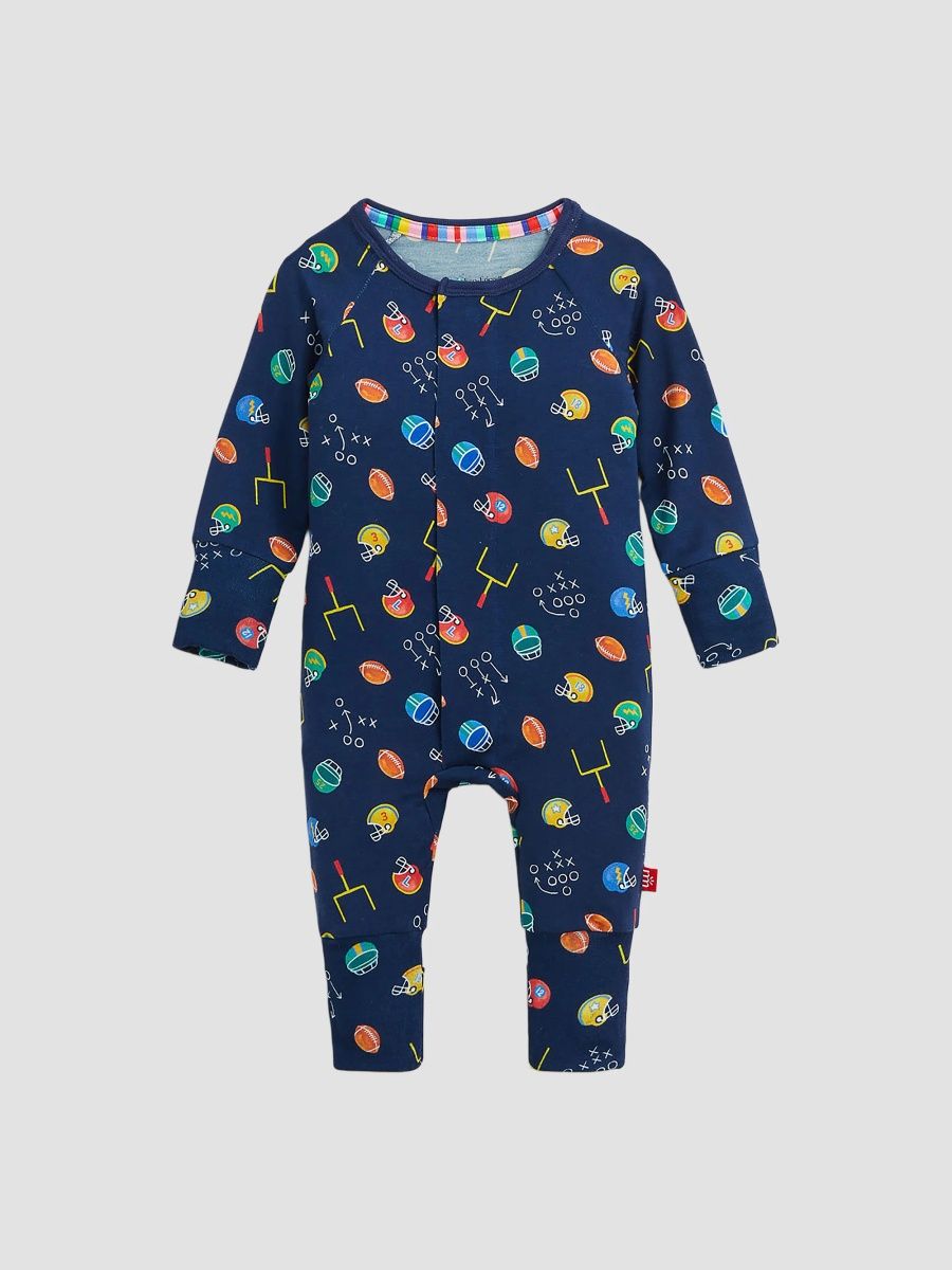Boy's Baby Boy's First Down Fun Football-Print Convertible Coverall - Multi - Size 18 Months
