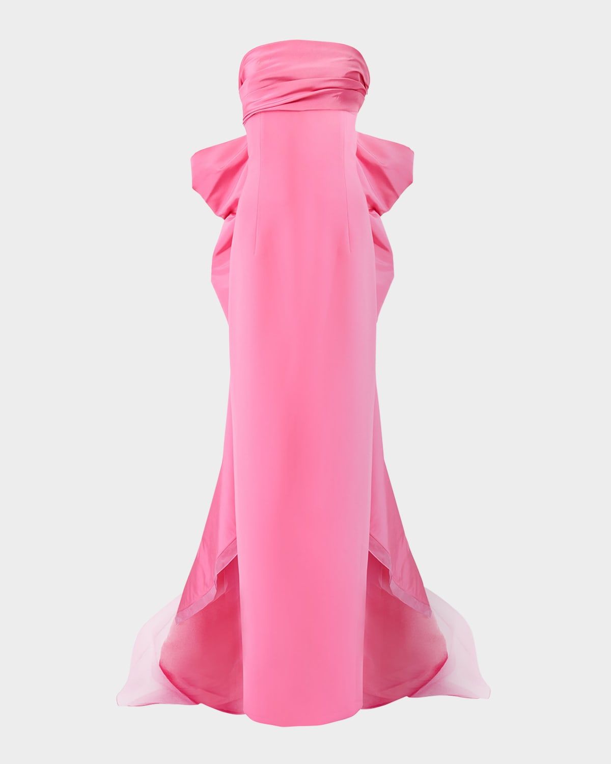 Strapless Bow-Back Column Gown