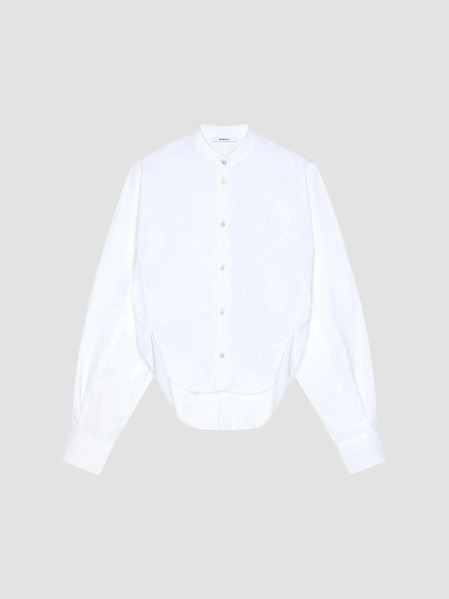 Givenchy Women's Cocoon Slashed Shirt in Poplin - White - Size 12