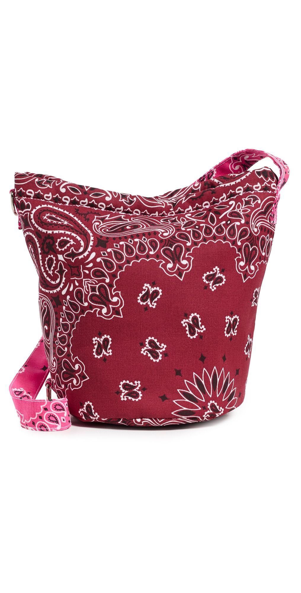 Call It By Your Name Cotton Bandana Bucket Bag Bordeaux / Fuchsia One Size