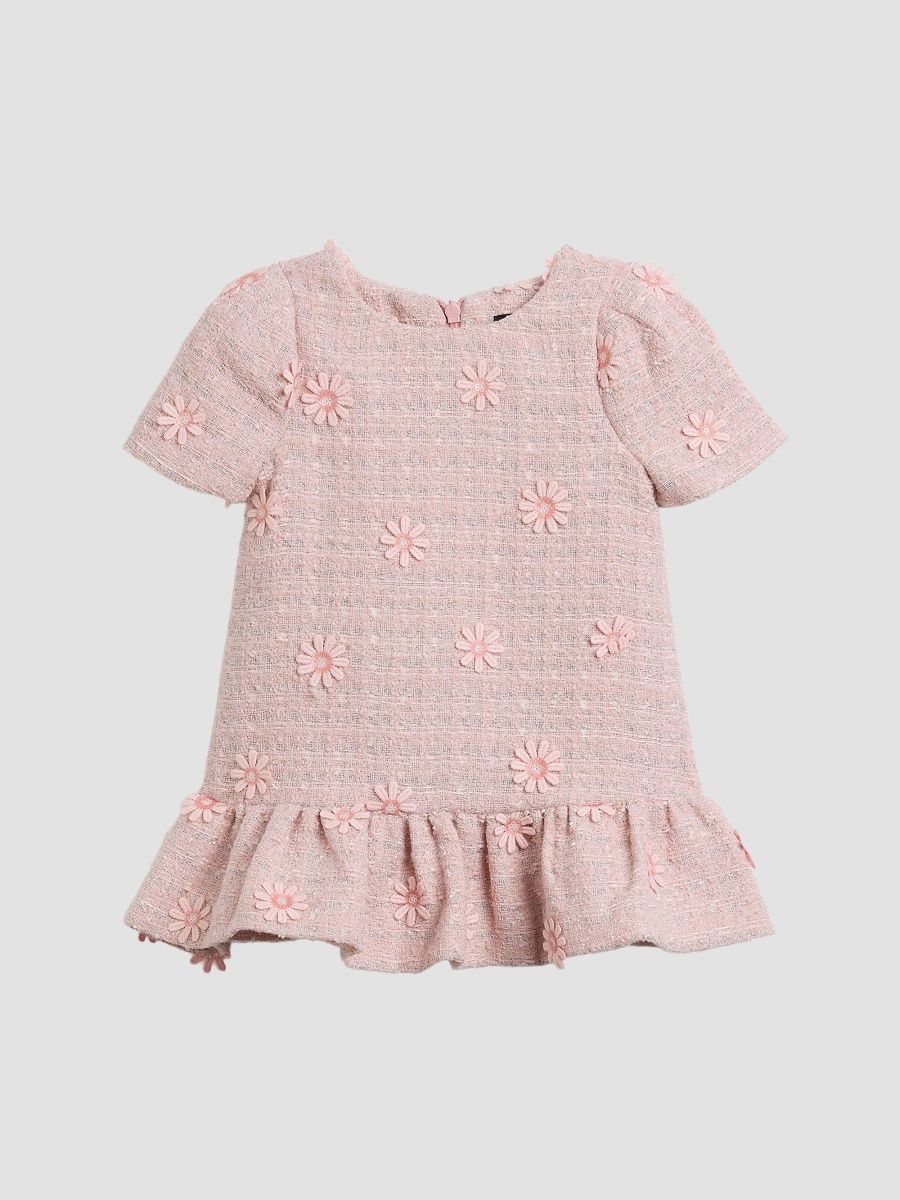 Girl's Baby Girl's & Little Girl's Esra Daisy-Appliquéd Bouclé Dress - Pink - Size 3