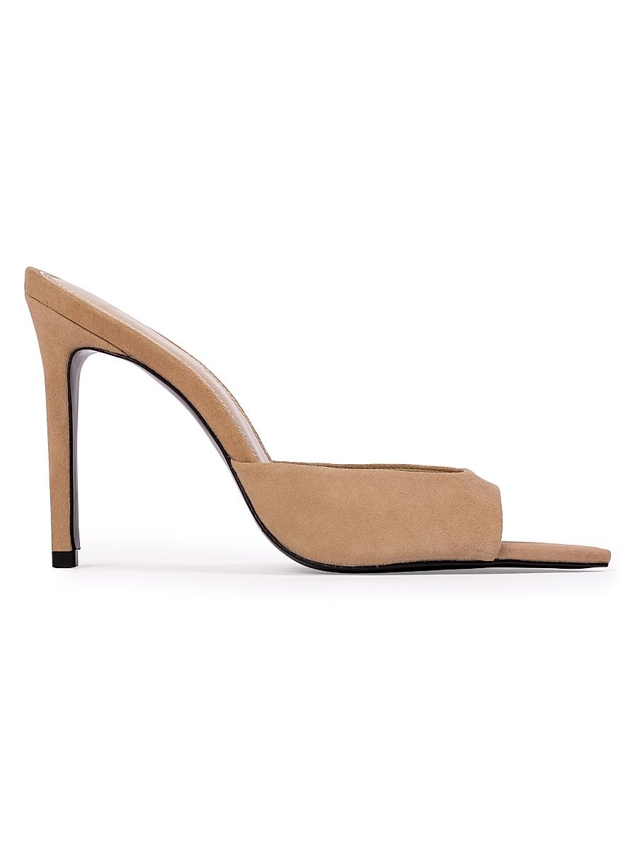 Women's Brea 100MM Suede Mules - Brownie Suede - Size 11