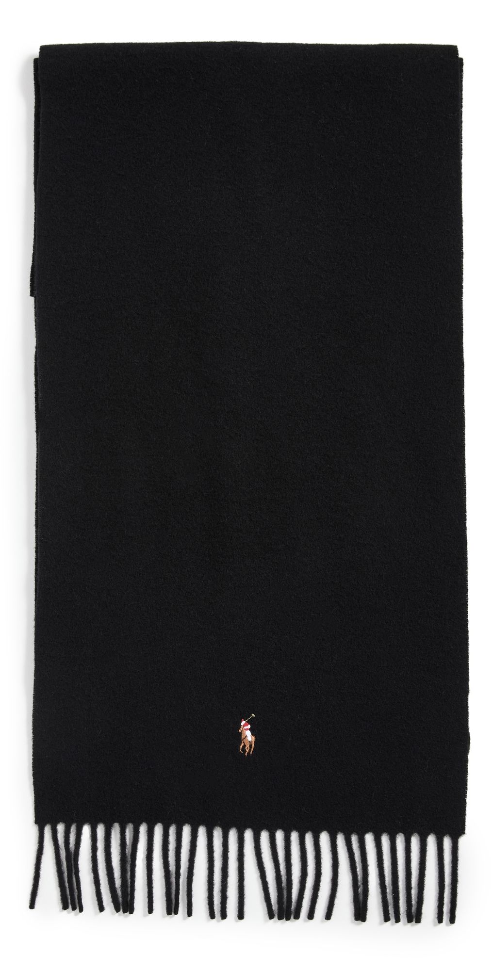 Polo Ralph Lauren Signature Italian Virgin Wool Scarf Black One Size