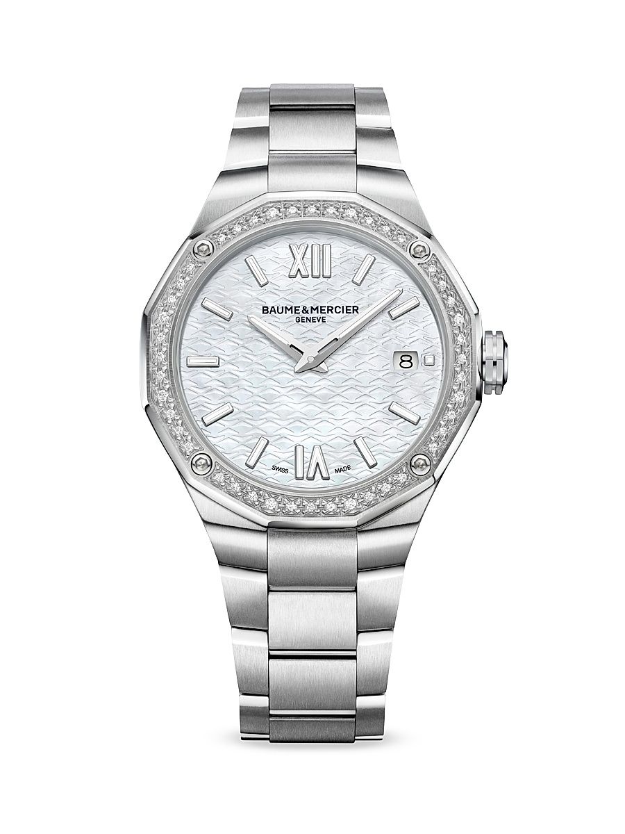 Women's Riviera Stainless Steel, Mother-Of-Pearl & Diamonds Watch - Steel