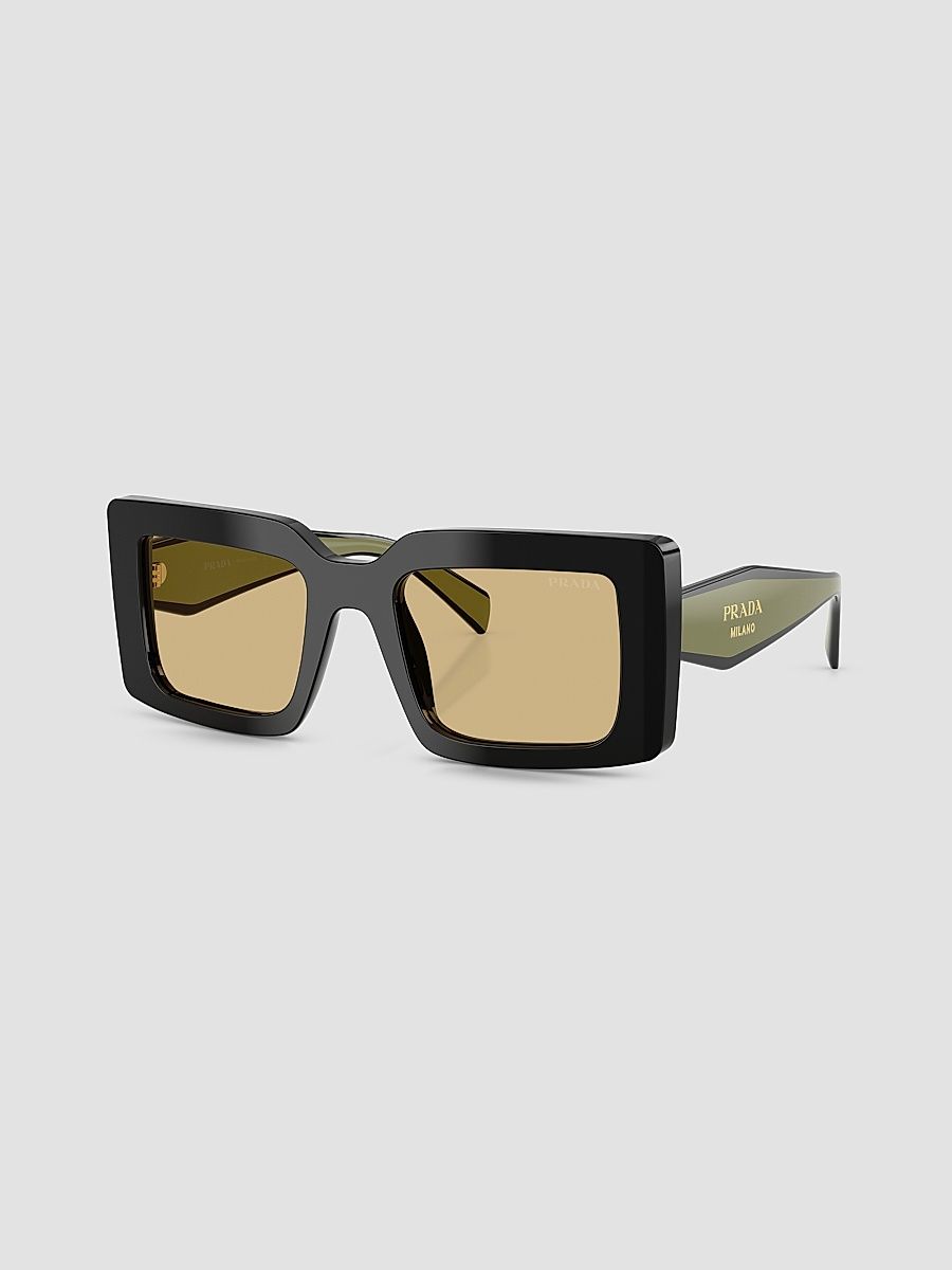 Women's D01S 52MM Rectangular Sunglasses - Black