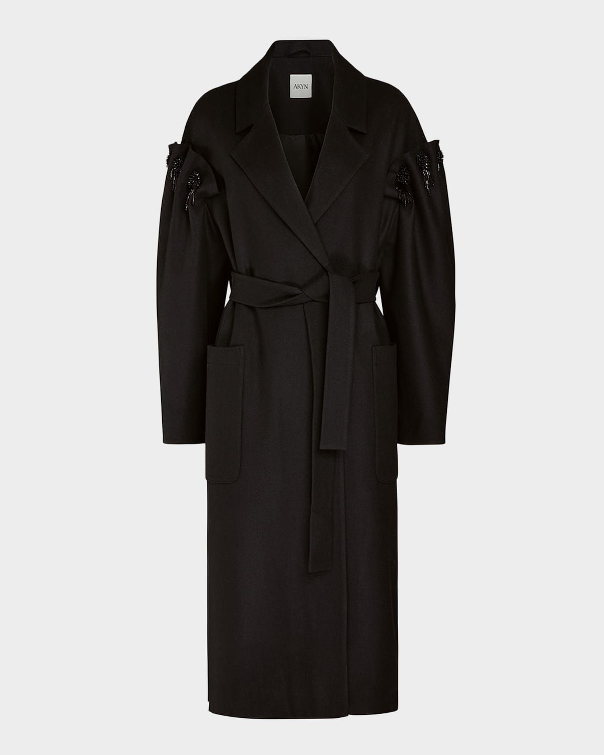 Zaria Embellished Wool Maxi Coat