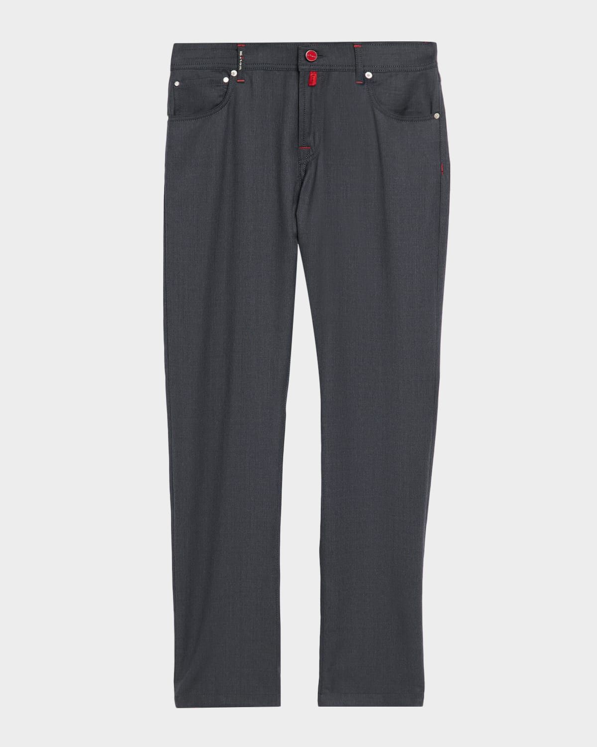 Men & apos;s Wool Straight Fit Five-Pocket Pants