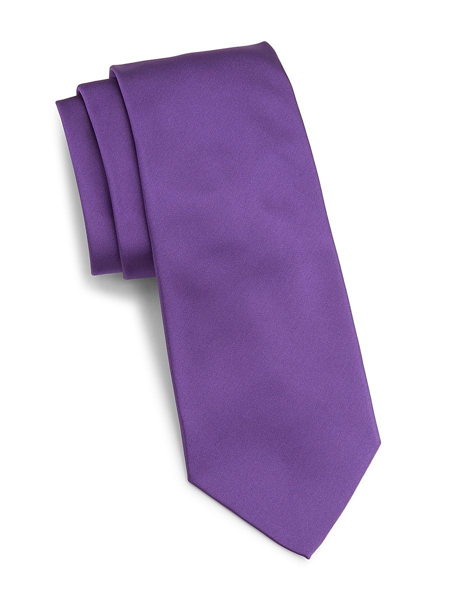 Men's Peau de Soie Silk Tie - Violet