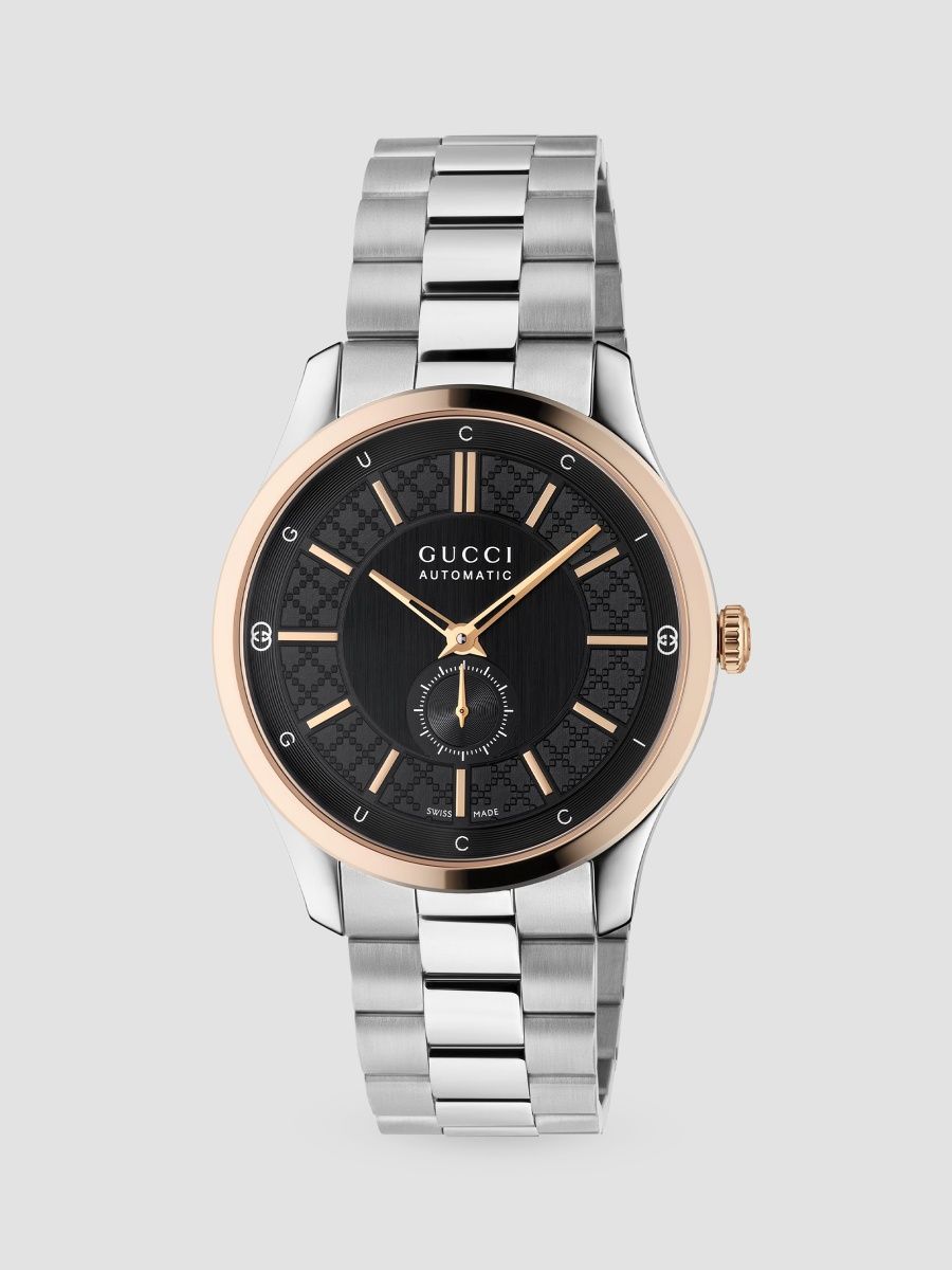 Gucci Men's G-Timeless Stainless Steel Automatic Bracelet Watch/40MM - Black Steel - Size 40