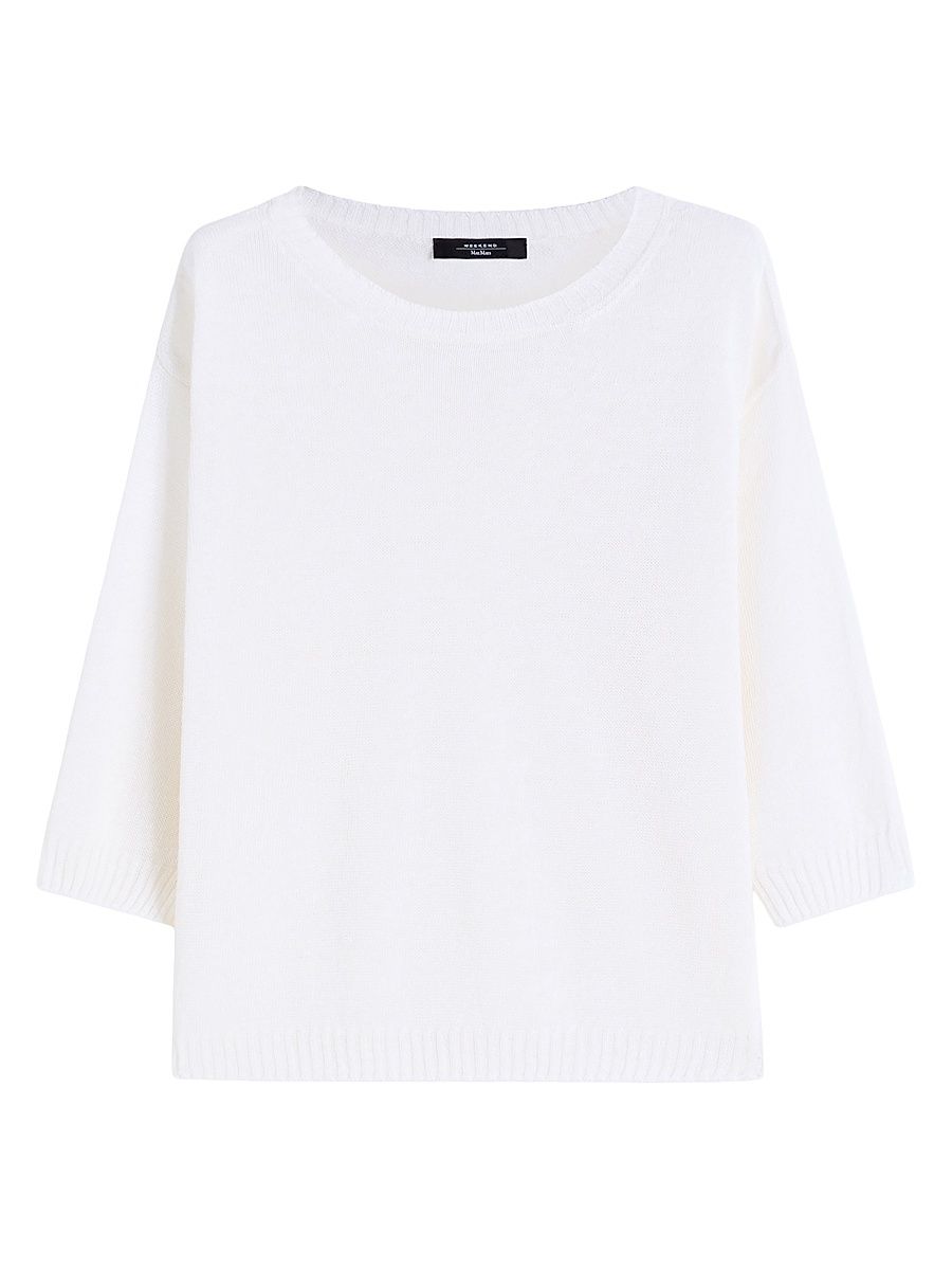 Women's Linen Yarn Oversize Jumper - White - Size XL