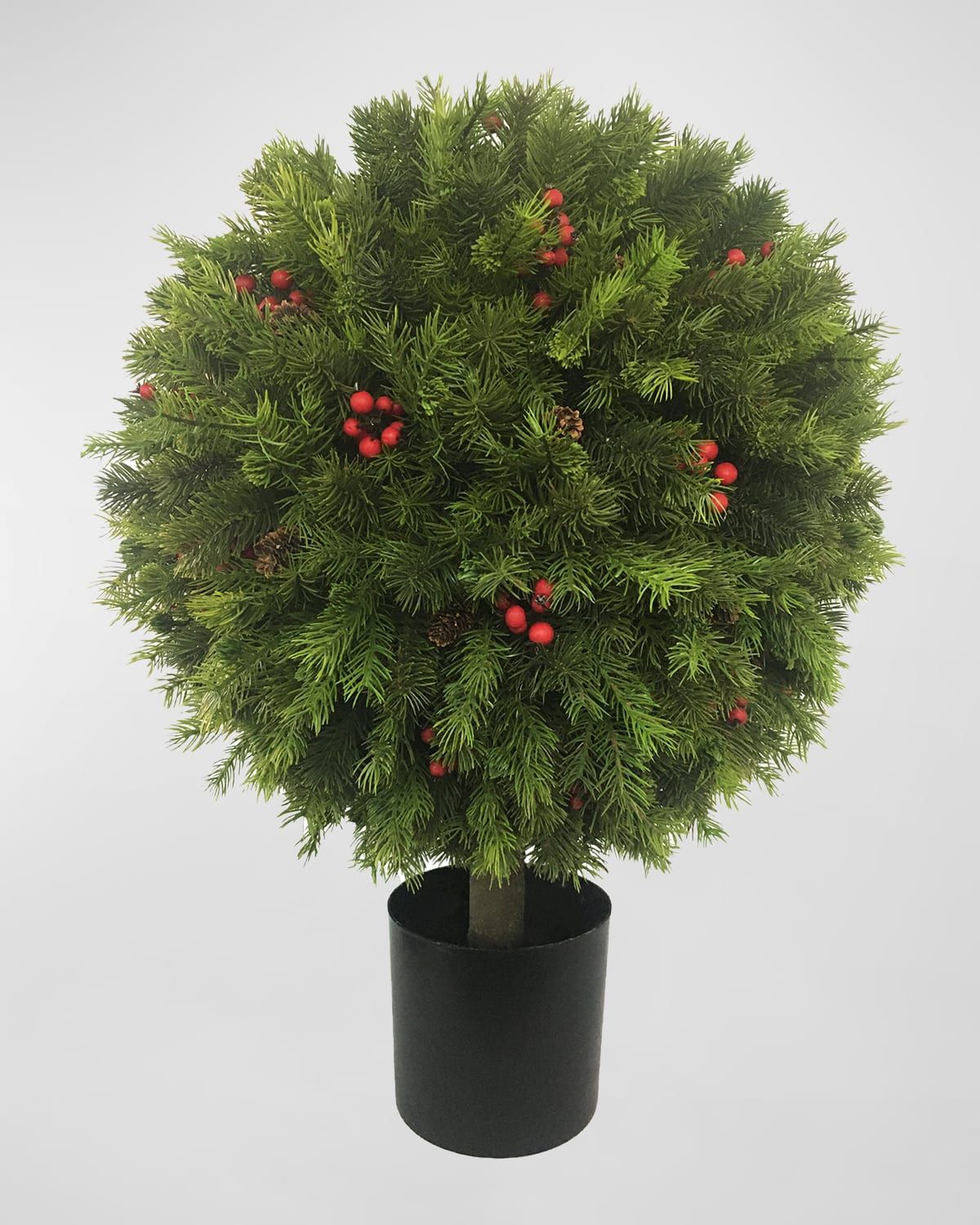 Pine Berry Ball Topiary in Pot