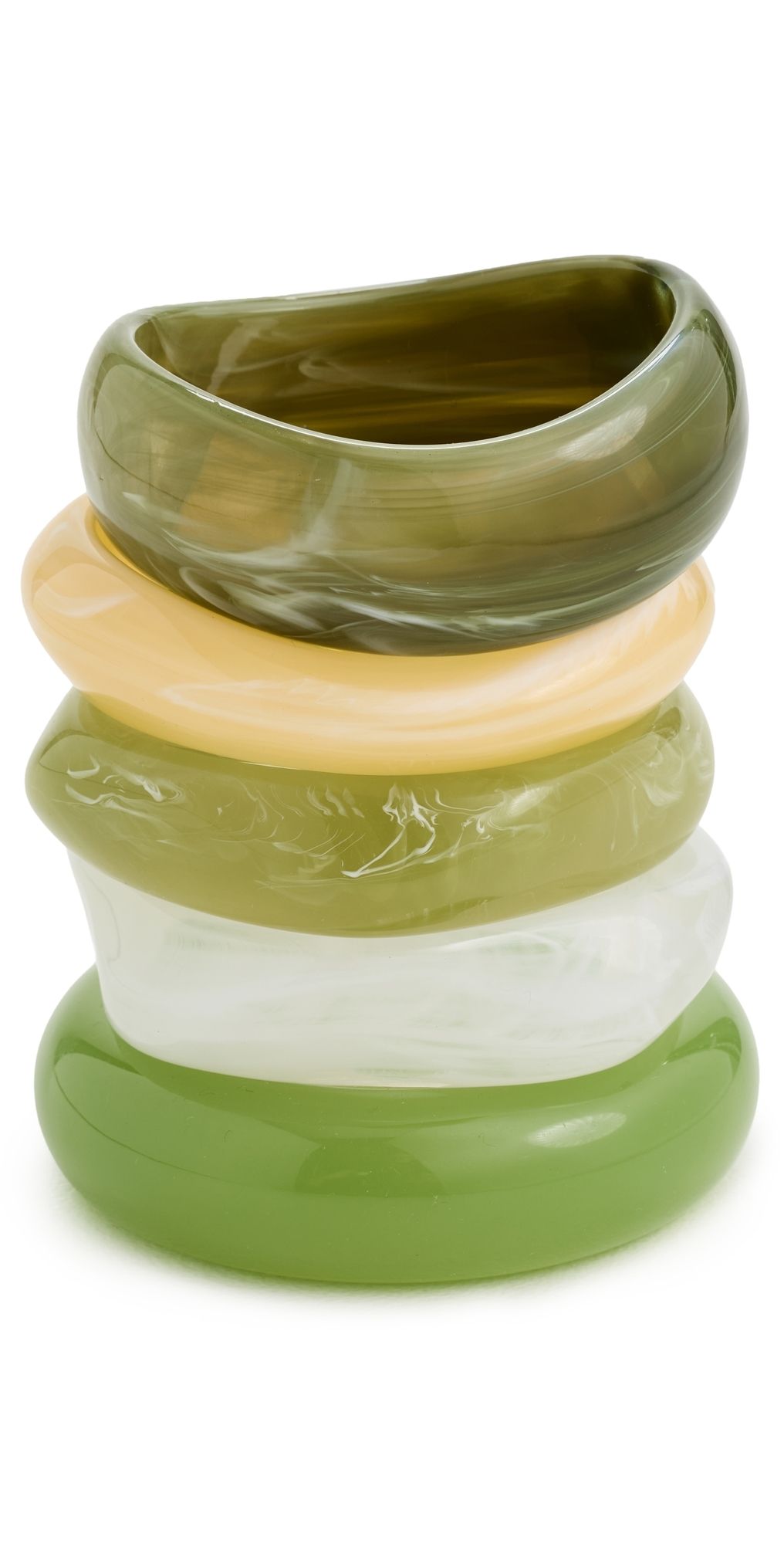 Luv Aj The Formentera Bangle Set Green One Size
