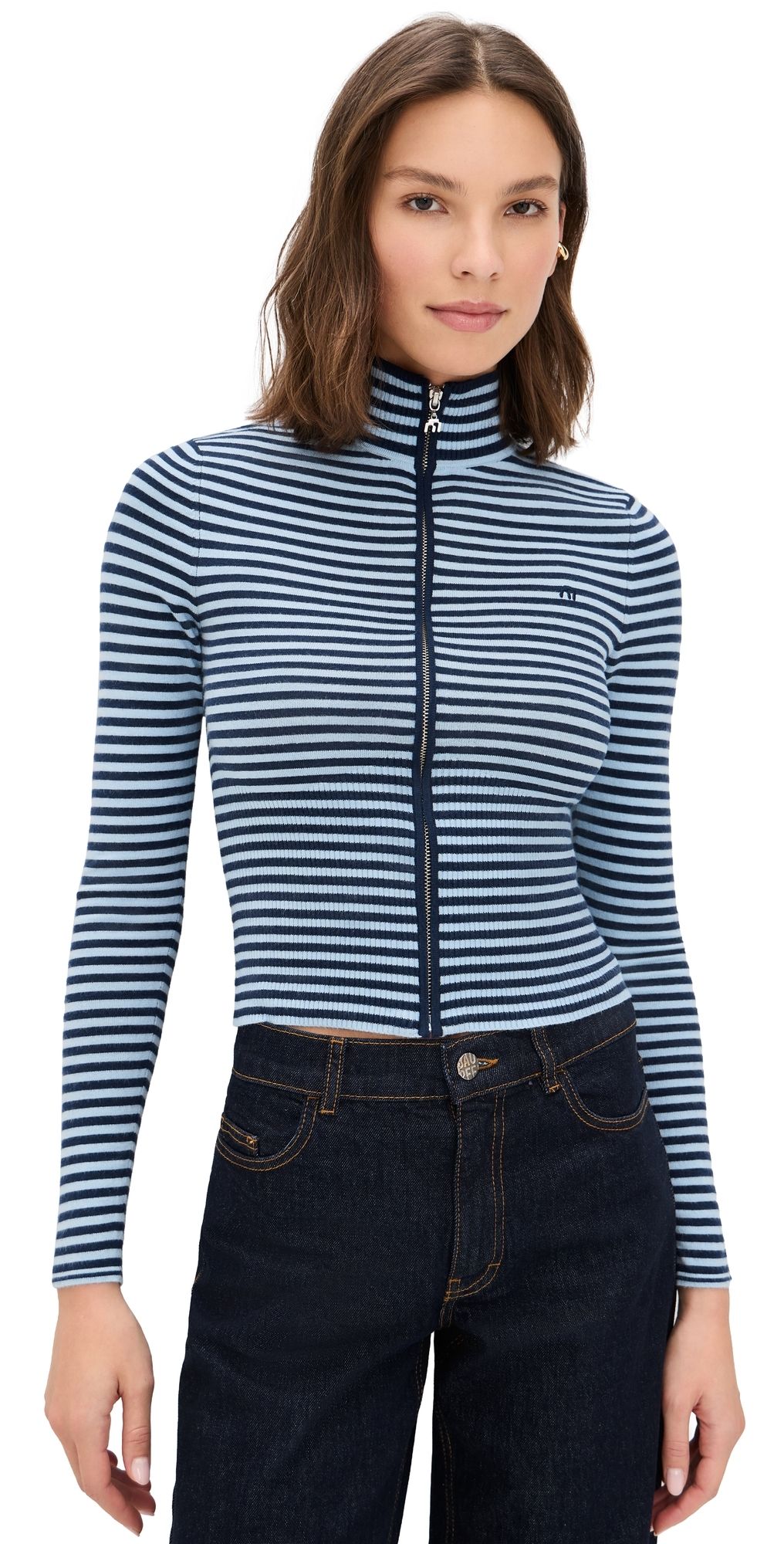 Miaou Vlad Zip Up Blue Stripe M