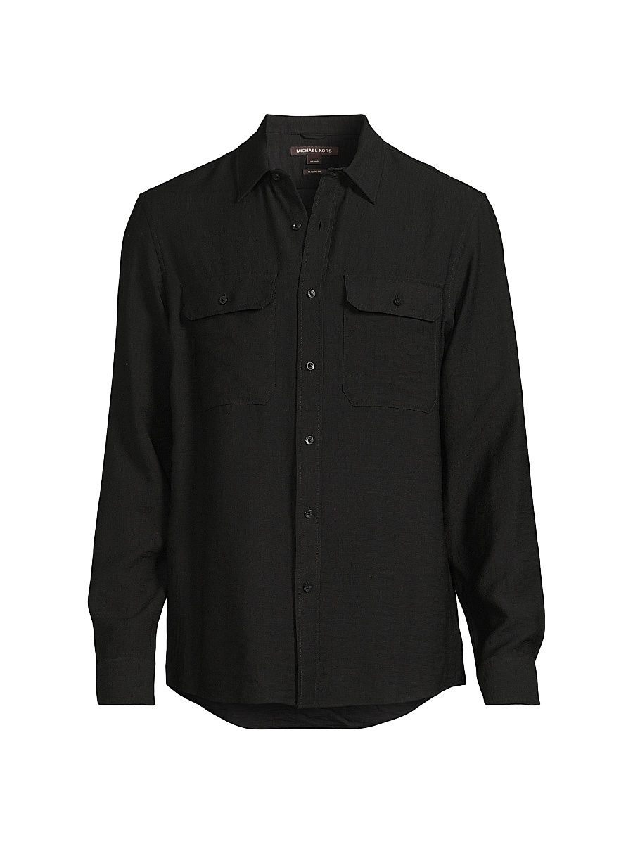 Men's Classic Crepe Shirt - Black - Size Large
