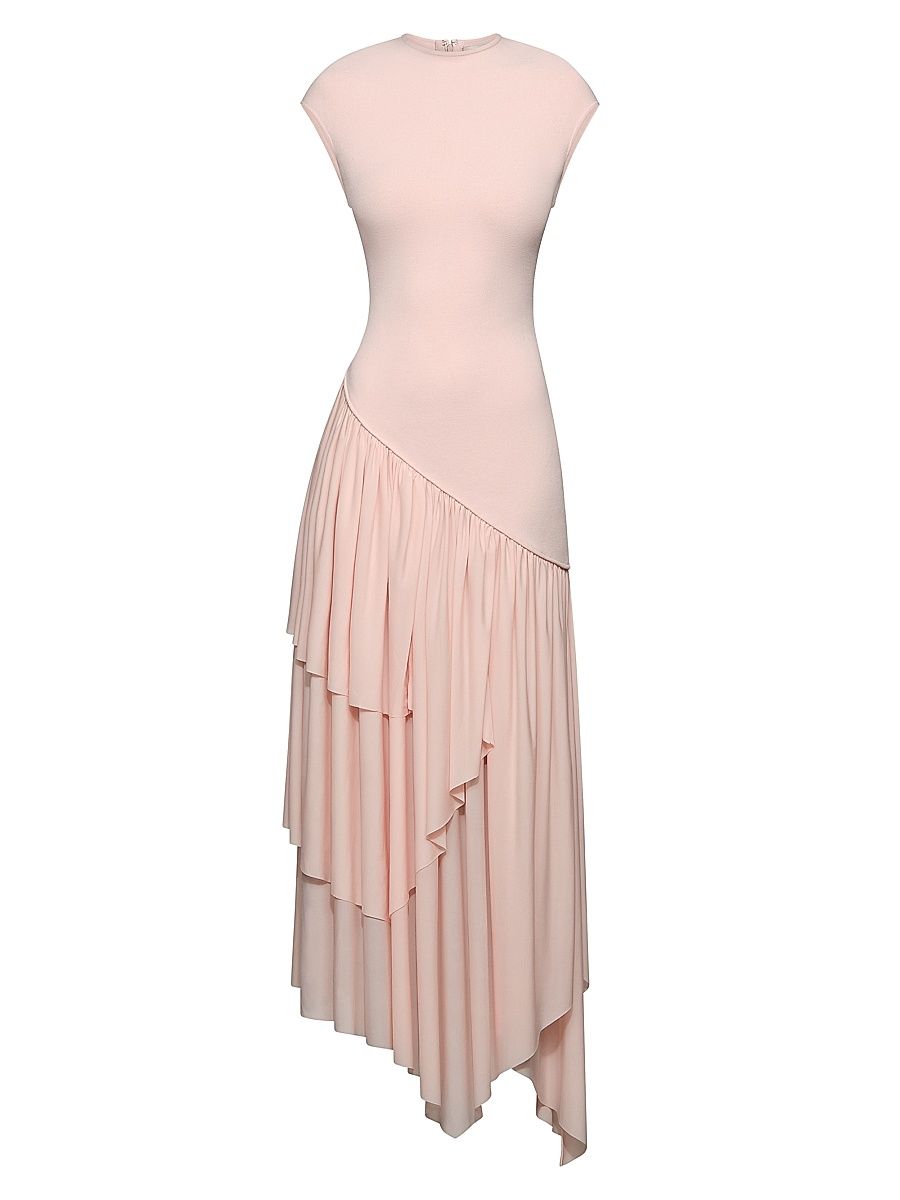 Women's Elowen Asymmetric Knit Combo Maxi Dress - Blush - Size Large