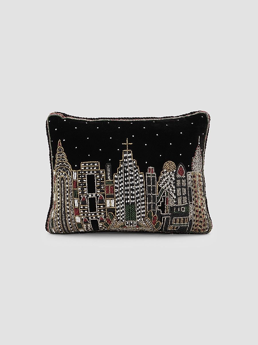 Sudha Pennathur NYC Skyline Embellished Pillow