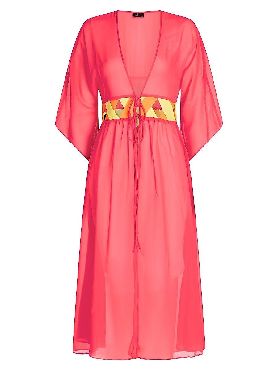 Valimare Women's Rio Chiffon Cover-Up Robe - Coral - Size XL