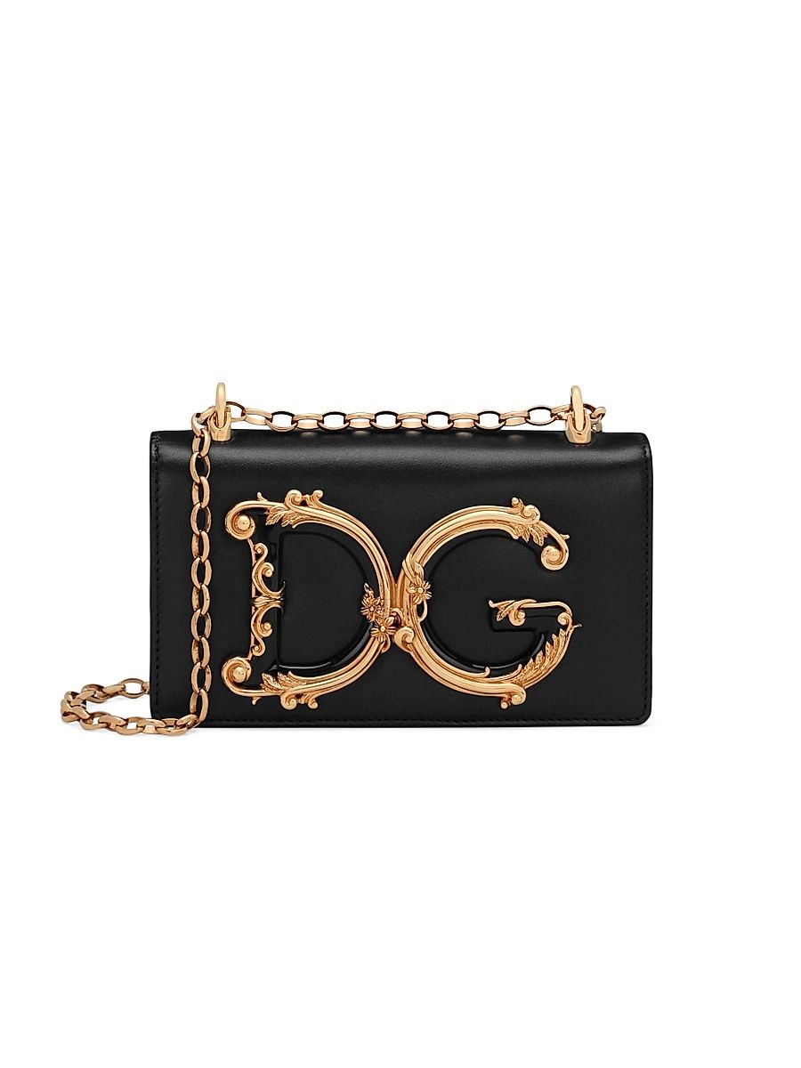 DG Girls Leather Crossbody Bag - Black