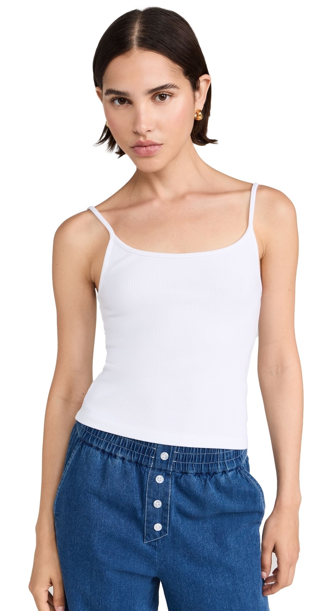 DONNI. The Rib Spaghetti Tank Powder XS