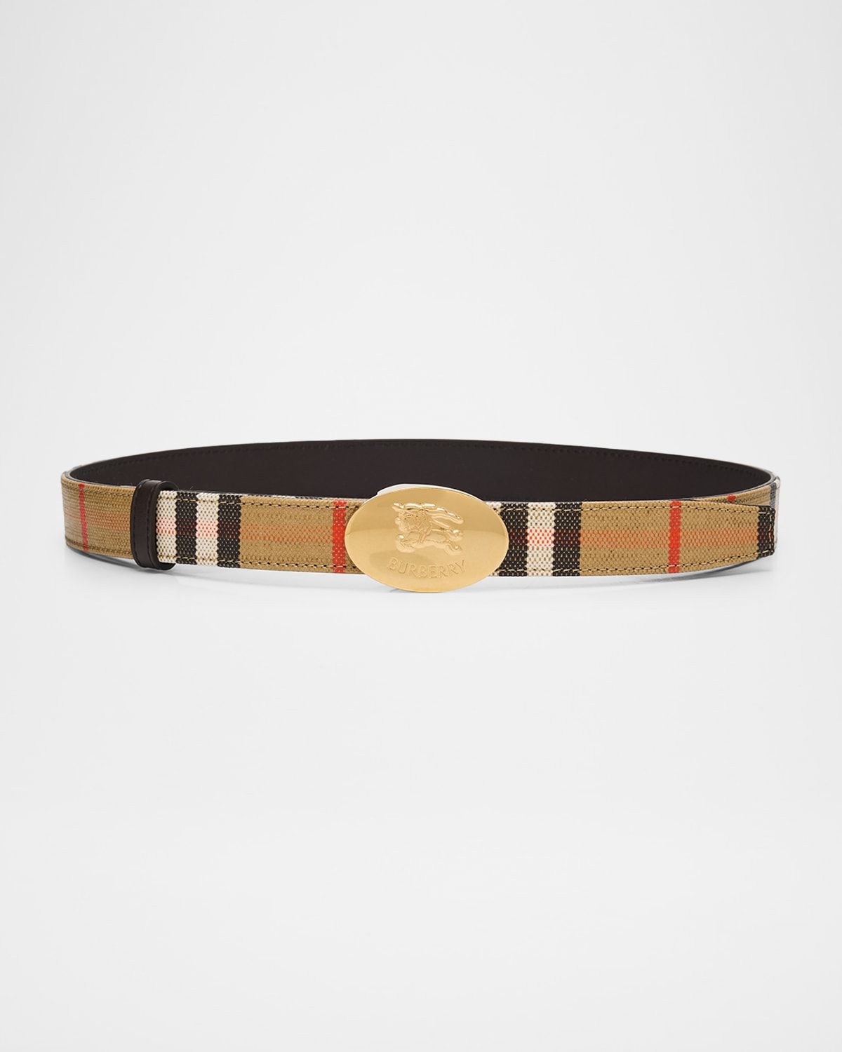 Knight Stamp Reversible Leather and Cotton Belt