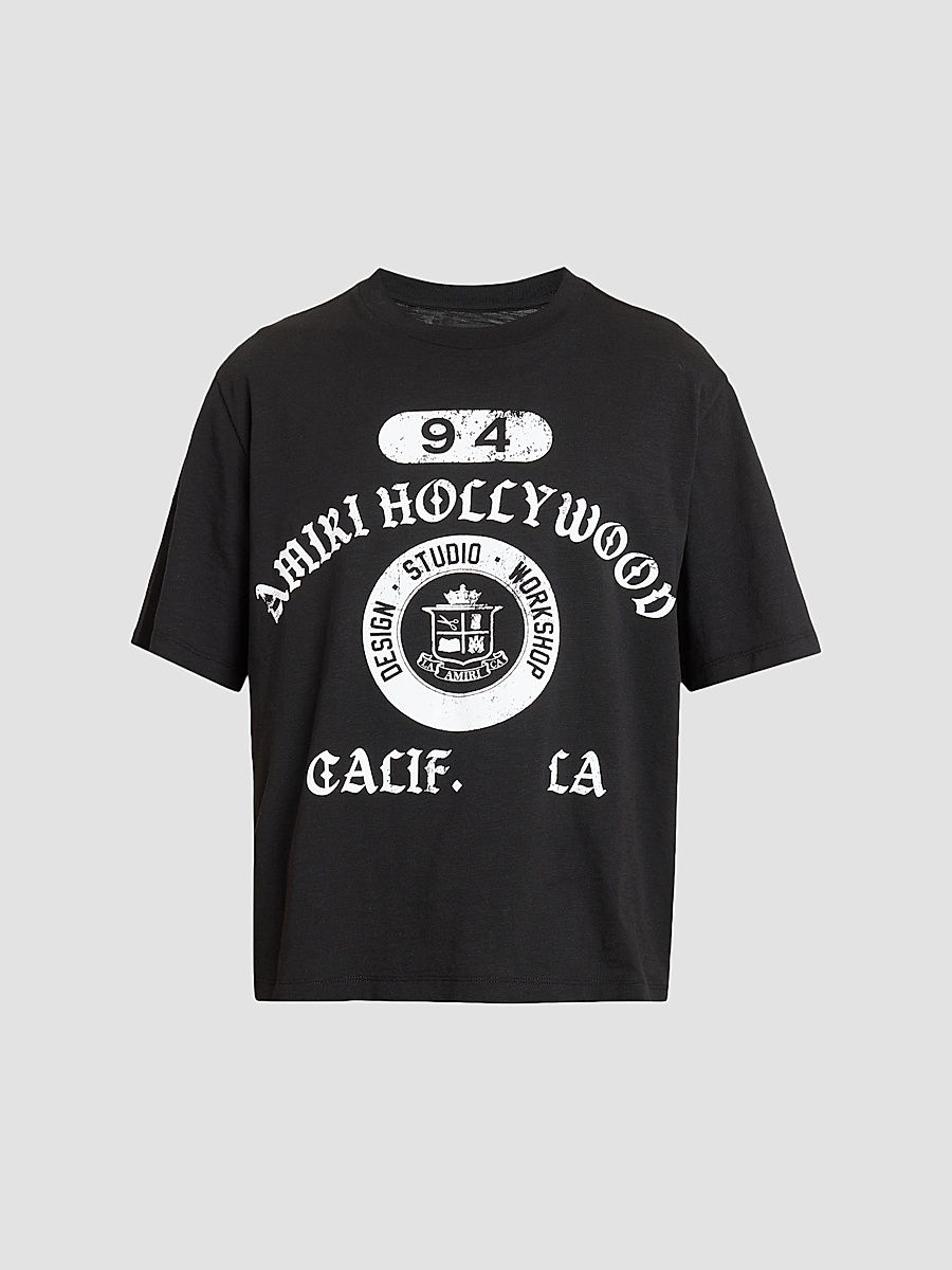 Men's Collegiate Logo Boxy T-Shirt - Black - Size XS
