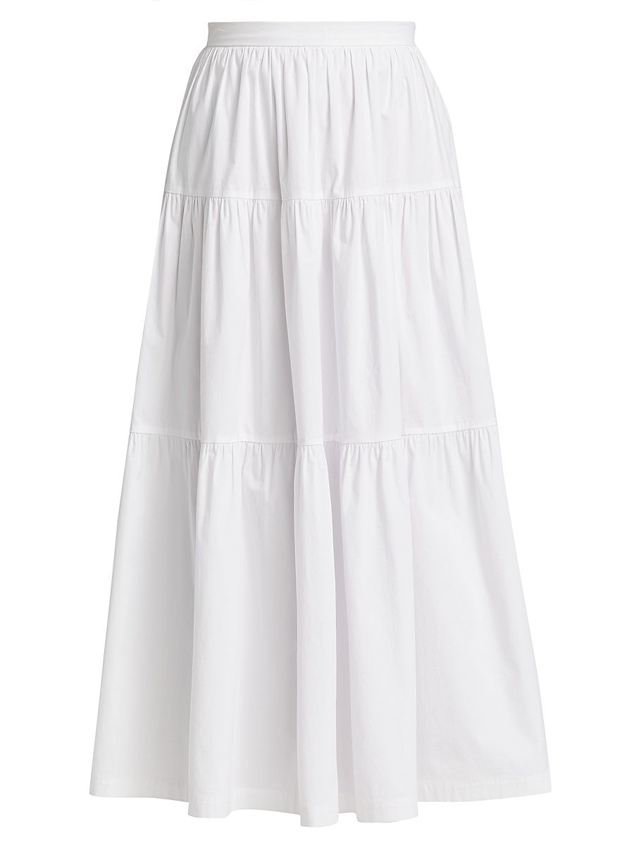 Women's Sea Tiered Midi-Skirt - White - Size 12