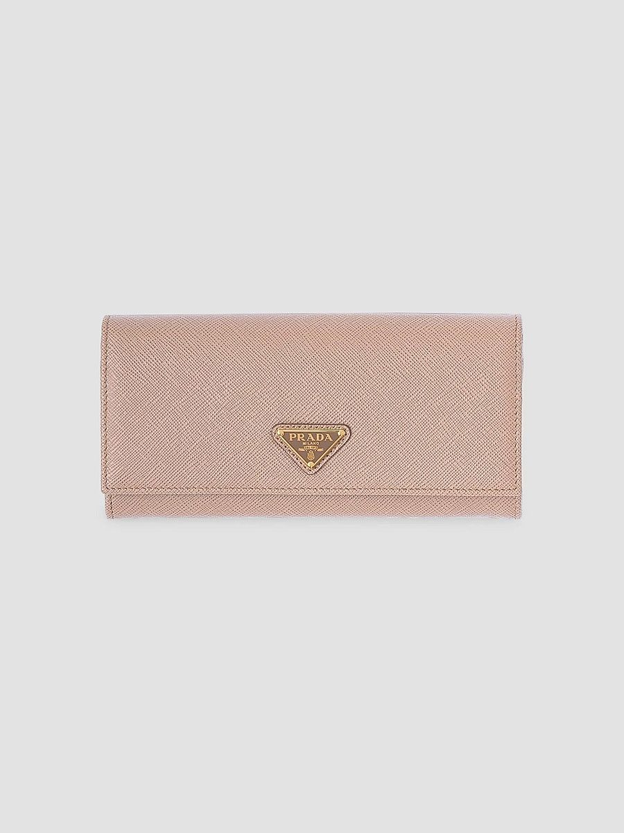 Prada Women's Large Saffiano Leather Wallet - Pink