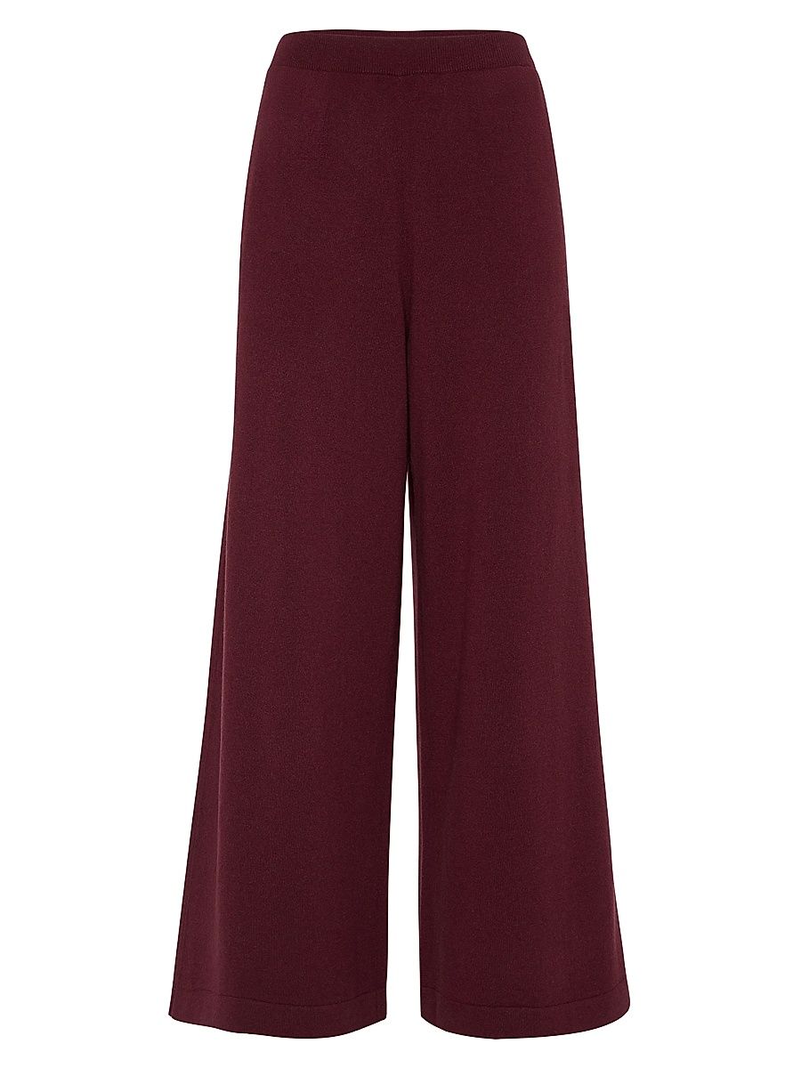 Women's Virgin Wool, Cashmere and Silk Knit Trousers - Amaranth Red - Size XXXL