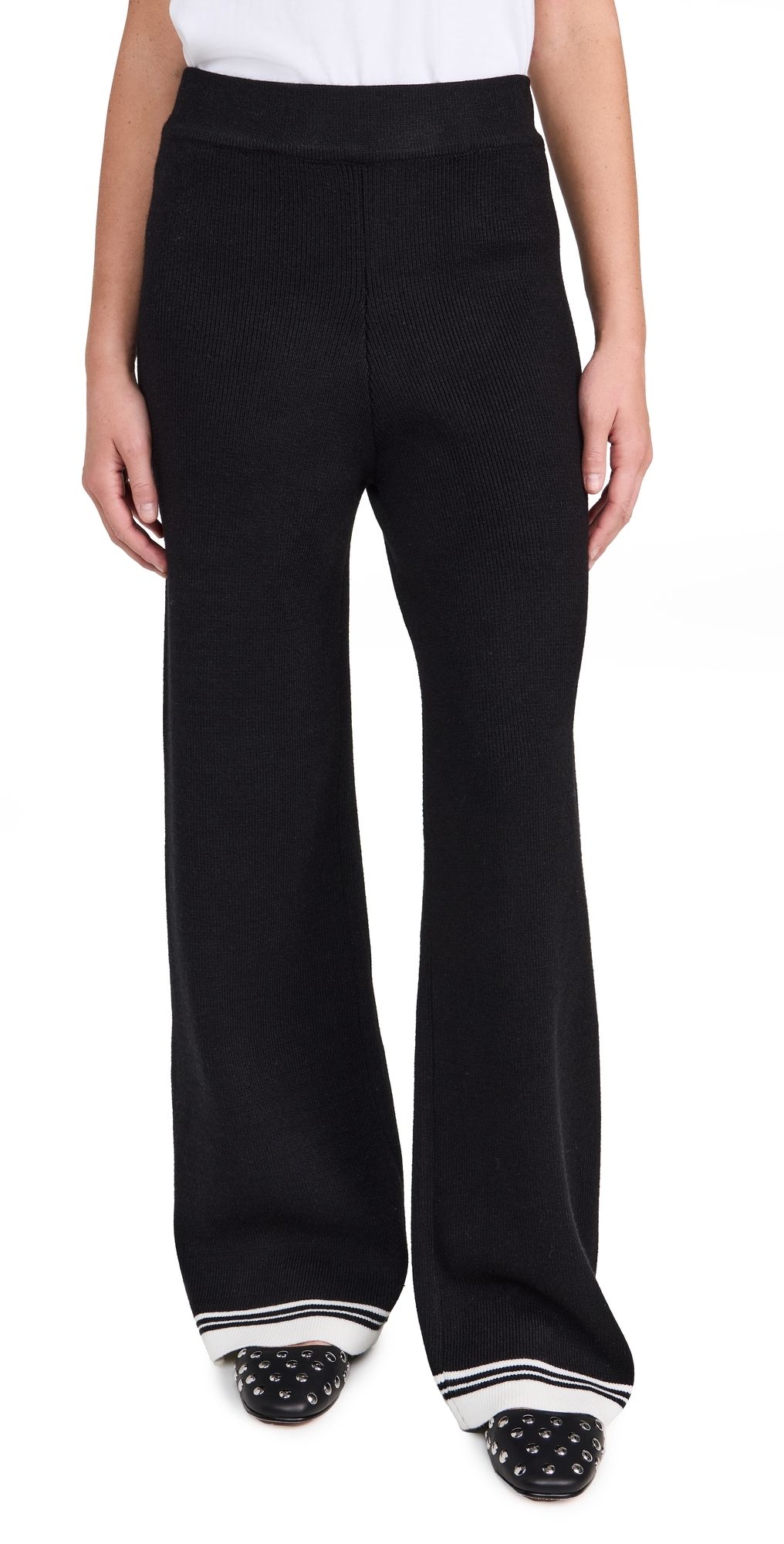 English Factory Contrast Stripe Detail Pants Black/Ivory S