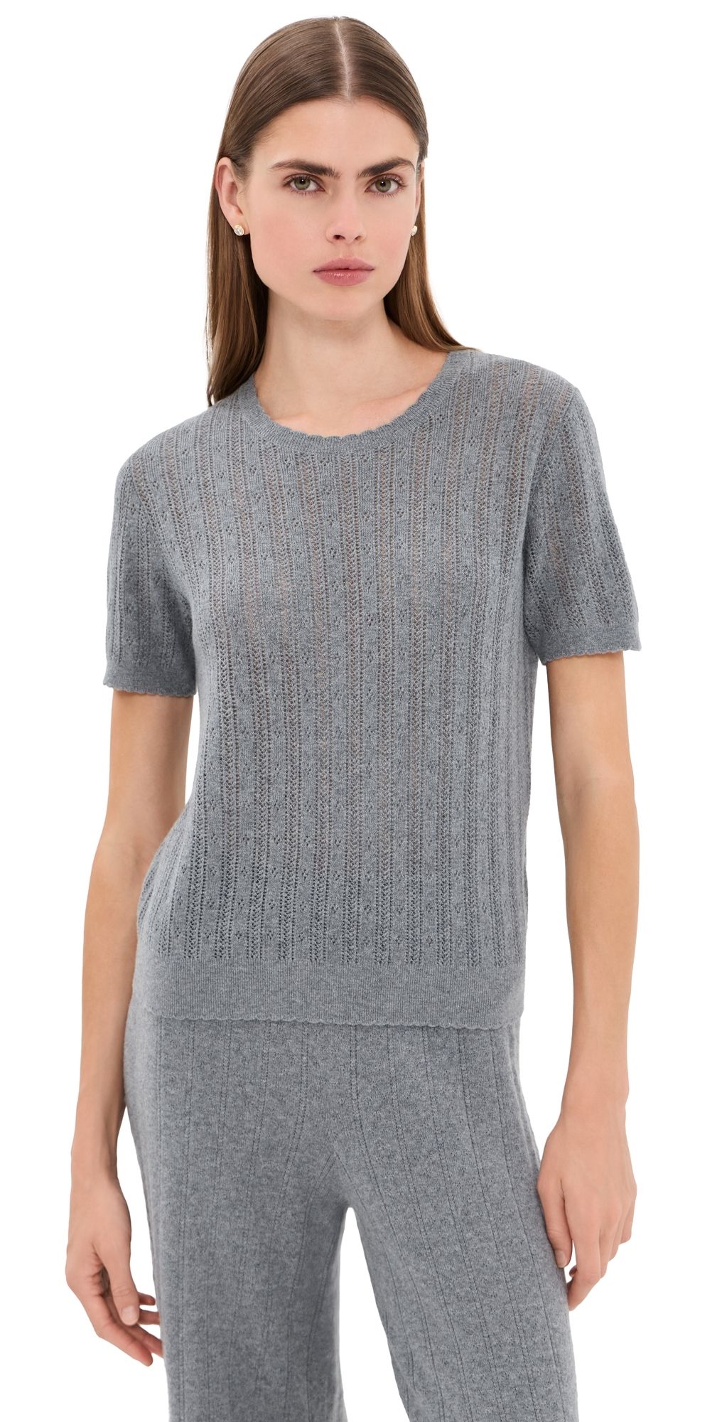 LISA YANG Suyin Cotton Cashmere T-Shirt Deep Cloud 1