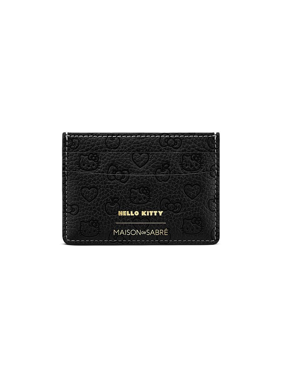 Women's Hello Kitty Leather Card Holder - Black