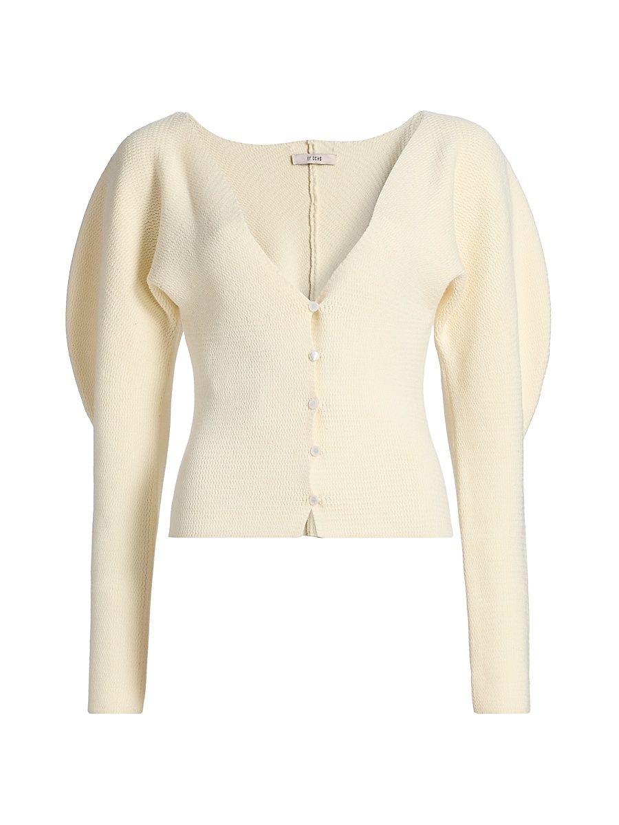 Women's Chevelle Bishop-Sleeve Knit Cardigan - Ivory - Size Medium
