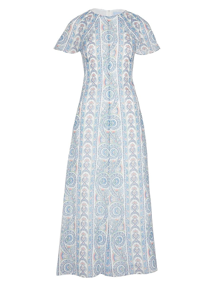 Women's The Davina Dress - Blue Corsica Paisley - Size XXL