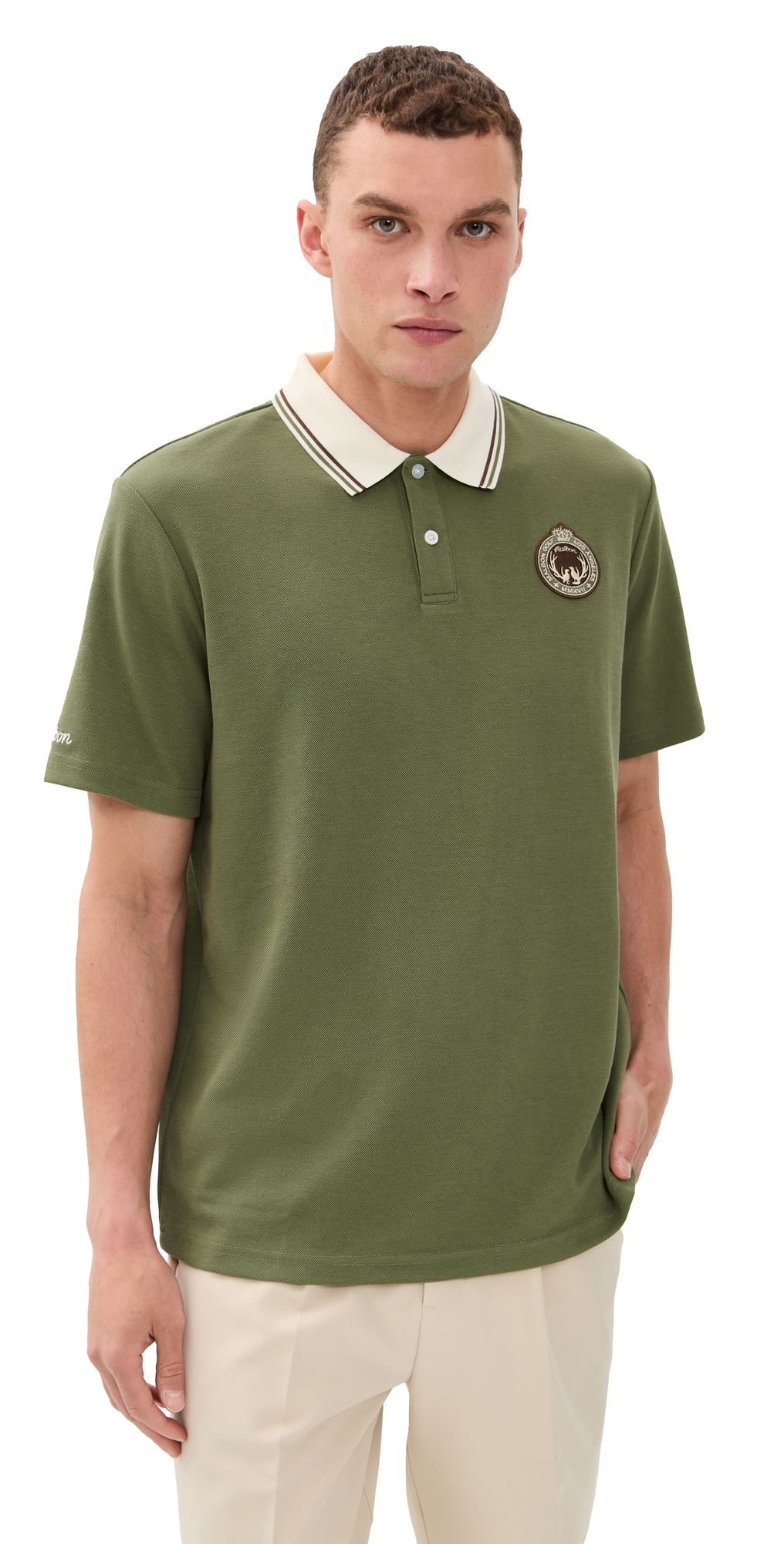 Malbon Golf Fairway Oakwood Polo Olivine M