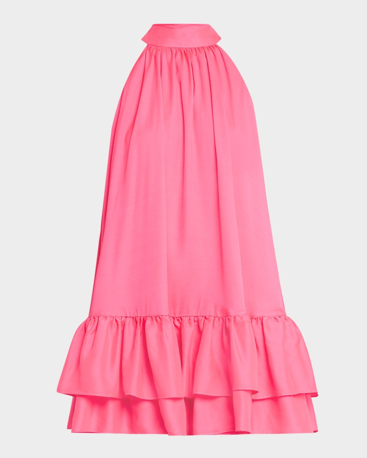 Erna Tie-Neck Halter Mini Dress