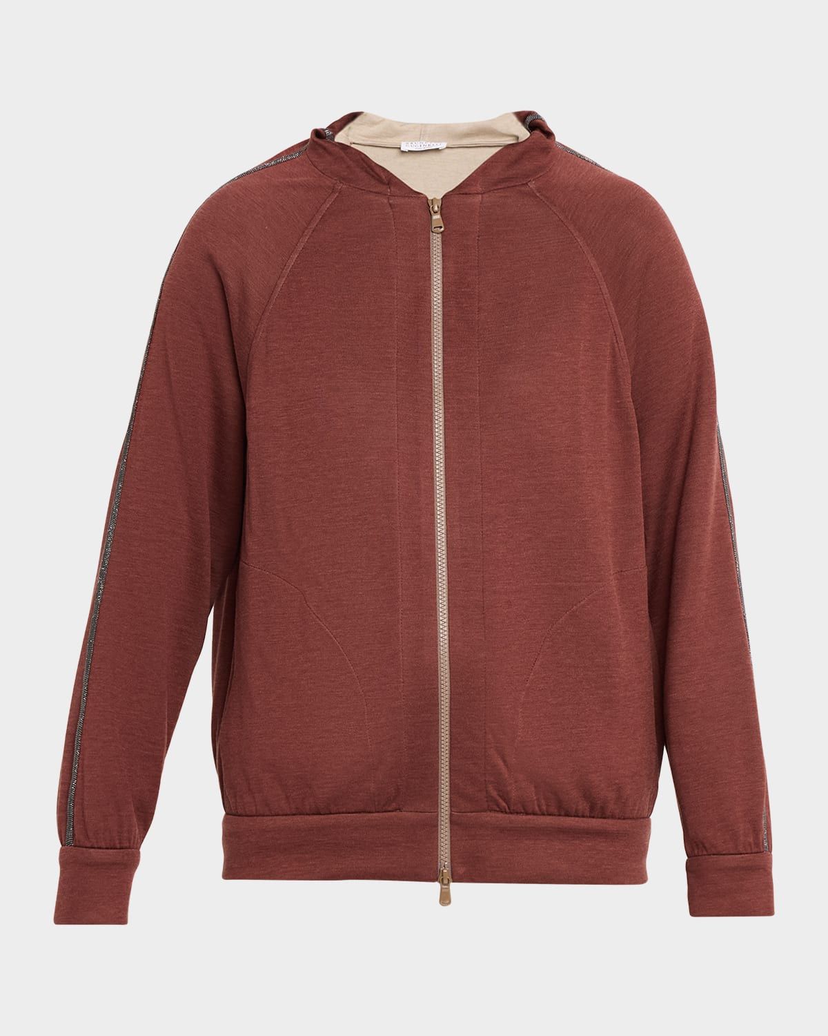 Monili Stripe Cotton-Silk Zip Jacket