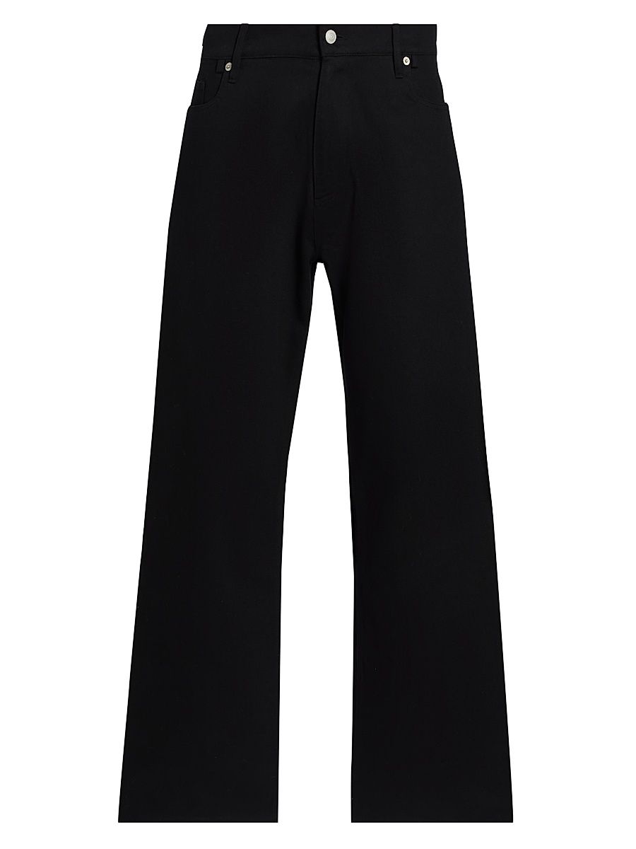 Men's Cotton Embellished Mid-Rise Straight-Leg Jeans - Black - Size 36