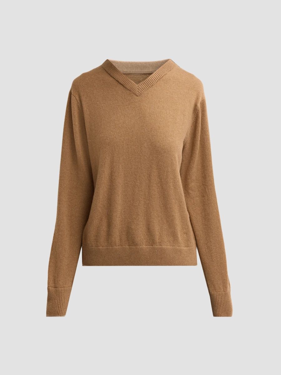 rag & bone Women's Nyla Cashmere V-Neck Sweater - Camel - Size XXS