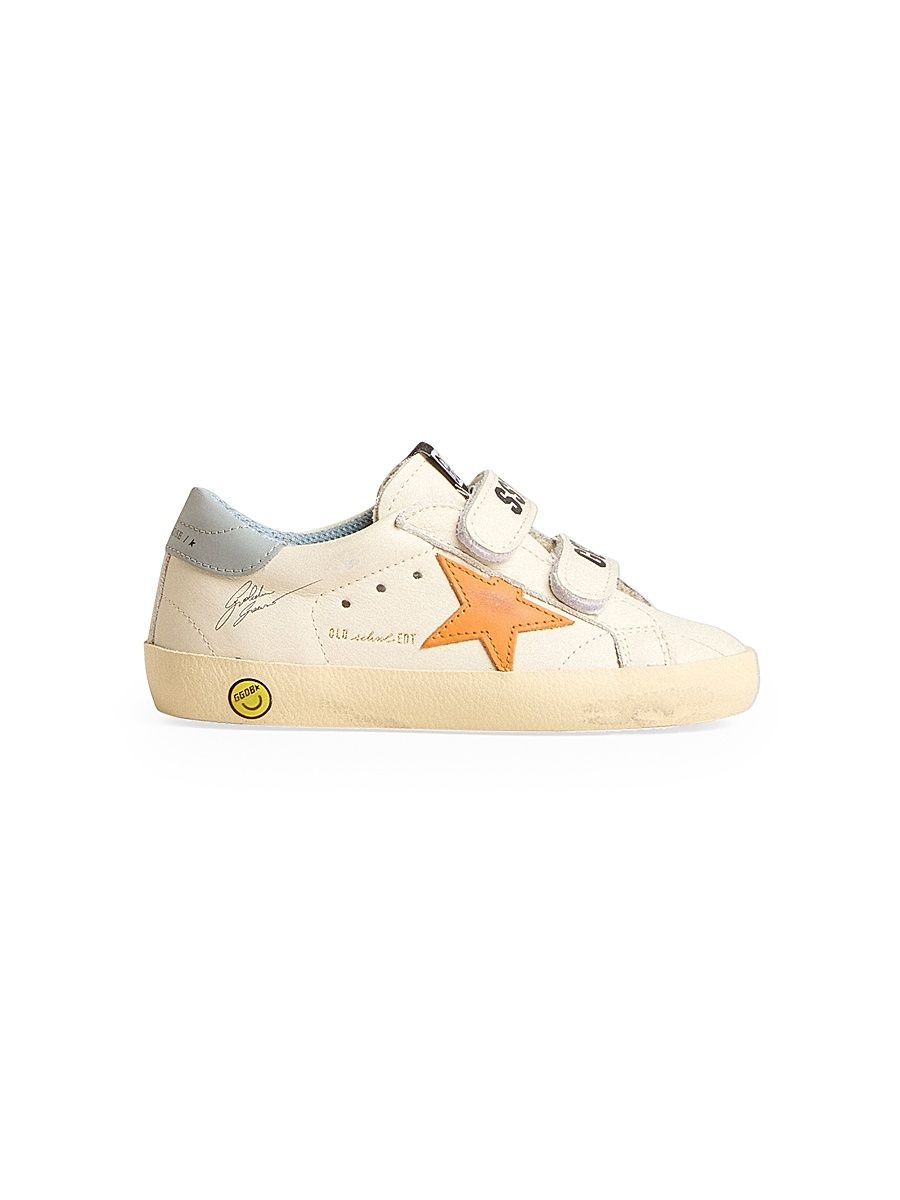 Baby Boy's, Little Boy's & Boy's Old School Leather Sneakers - White Orange Blue - Size 1.5 (Child)
