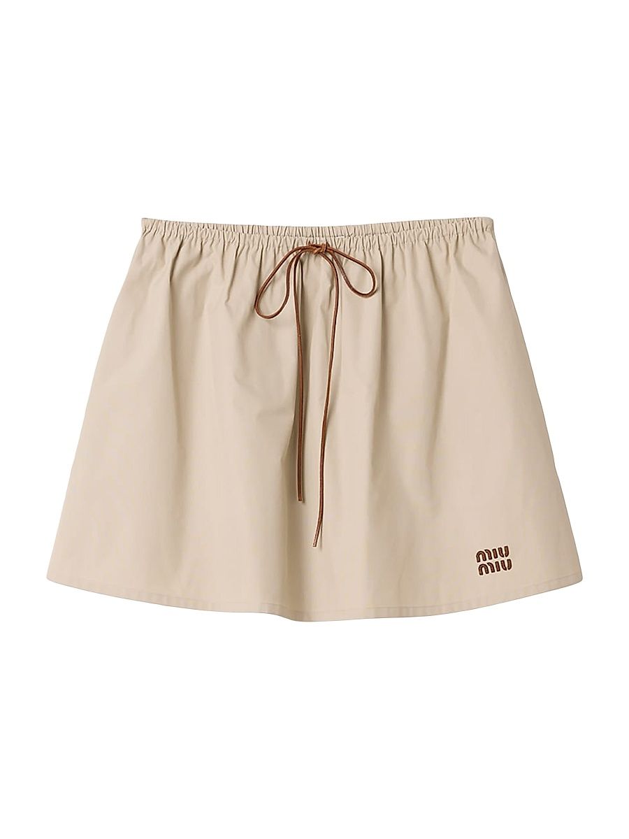 Women's Panama Cotton Skirt - Beige Khaki - Size 2