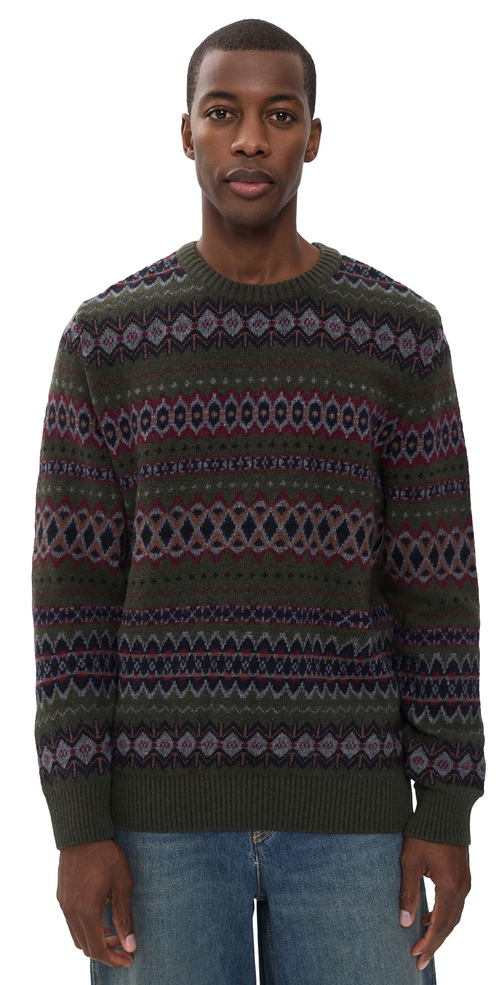Barbour Case Fair Isle Wool Sweater Shadow XXL