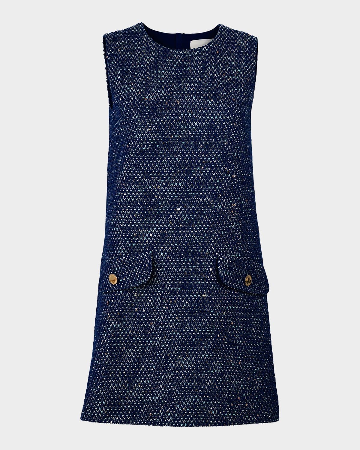 Tweed Sleeveless Mini Shift Dress