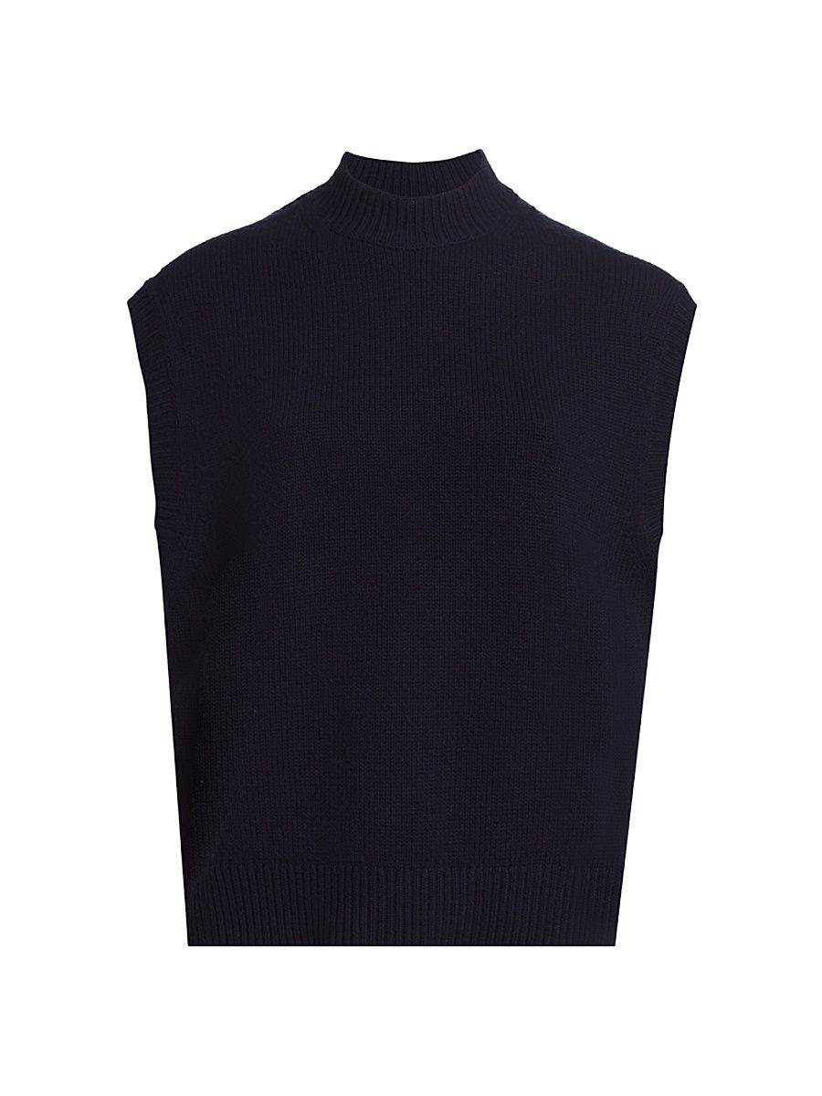 Women's Merritt Cashmere Crewneck Vest - Midnight - Size Medium